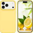 GUAGUA Compatible with iPhone 17 Pro Max Case 6.9 Inch Liquid Silicone Soft Gel Rubber Slim Thin Microfiber Lining Cushion Texture Cover Shockproof Protective Phone Case for iPhone 17 Pro Max, Yellow
