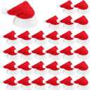 Eshylala 30 Pieces Mini Christmas Lollipop Hat Mini Christmas Santa Claus Hats Christmas Lollipop Candy Hat Mini Santa Claus Hat Cover Holiday Party Supplies (2.36 x 1) Inch