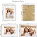 Hongkee 11x14 Picture Frame with Real Glass - 8x10 Wooden Frame with Mat, Horizontal and Vertical Display for Wall or Tabletop (Distressed White, 1 Pack), 11X14 in