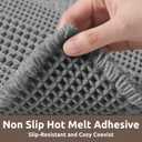 AMOAMI Waffle Bath-Mat, Super Absorbent Bath Mats for Bathroom, Boho Bathroom Rugs Non Slip Washable, Ultra Soft Bathroom-Mat with Tassels Bath Rugs for Floor Mat, 20" X 32" Grey