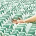 Mellow 1.5 Inch 5-Zone Memory Foam Mattress Topper, Calming Aloe Infusion, Dorm Essentials, Queen