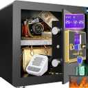 Safe Box with Digital Keypad & Alarm System - Electronic Lock Box for Jewelry Cash with Adjustable Shelves - Includes LED Light & Fireproof and Waterproof Bag(0.8/1.0/1.3/1.53/2.5Cuft)