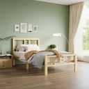10 Inch High Bamboo Twin Bed Frame with Headboard and Footboard, Wood Bed Frame Twin Metal Slat Support Heavy Duty, No Box Spring Needed, Easy Assembly, Noise Free, Reinforced