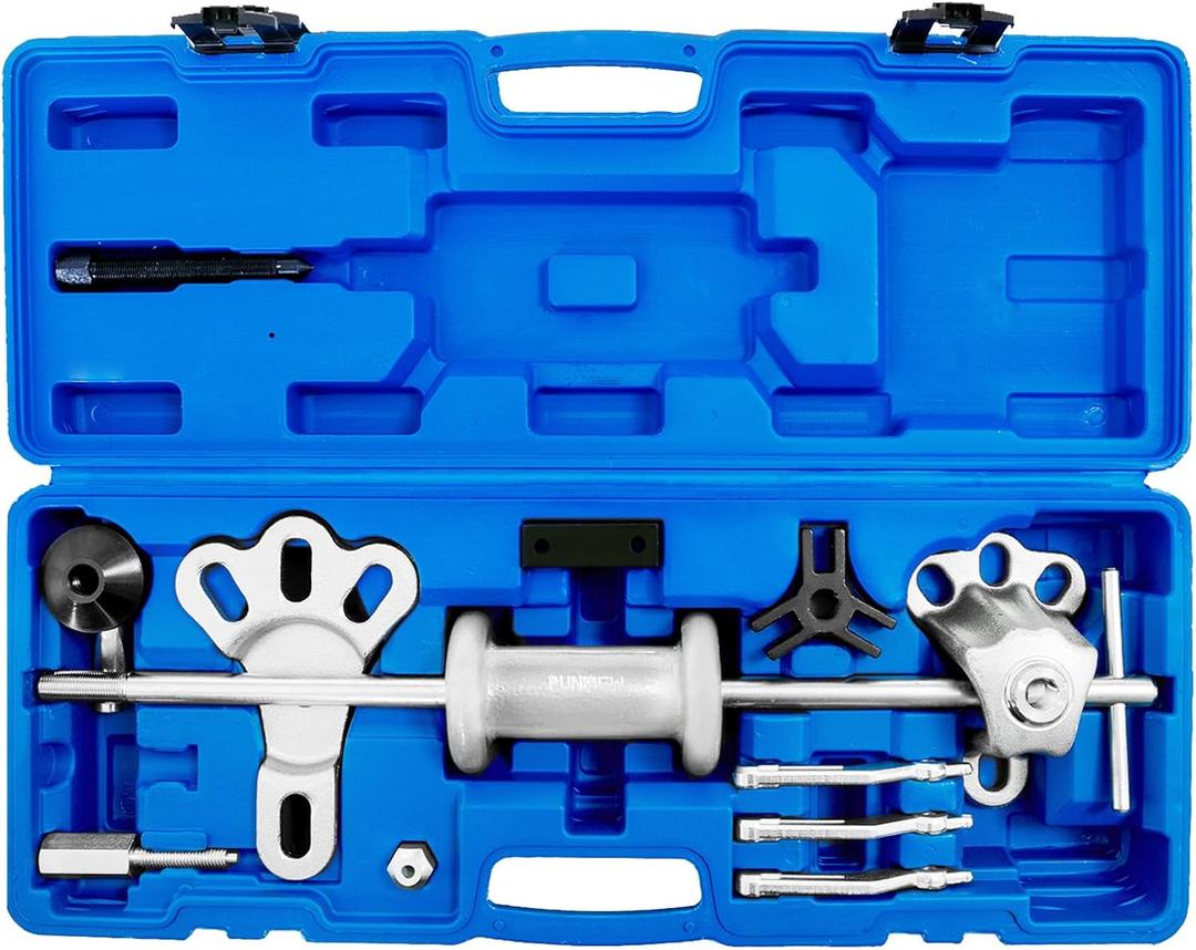 Slide Hammer Puller Set 19 PCS Front Wheel Hub Bearing Remover & Rear Wheel Axle Hub Dent Shaft Puller Tool Kit Slide Hammer