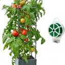 Raised Garden Bed Tomato Planter Box with Trellis, 56.7" Tomato Planters Cage w/Self-Watering for Climbing Plants Vegetables, Patio Indoor Outdoor (12.4*12.4*56.7 inch)