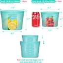 Reusable Sandwich & Snack Bags, 8 Pack 100% Silicone Food Storage Bags Stand Up Zip Lock for Food Container, Freezer Microwave Oven Dishwasher Safe, 4 Small 4 Extra Small, Aqua