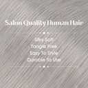 Hairro 6PCS Clips In Hair Extensions Real Human Hair Clip Ins For Short Thin Hair Mini Clip On Hairpin Hairpieces For Women 31g 10 Inch #Silver Grey