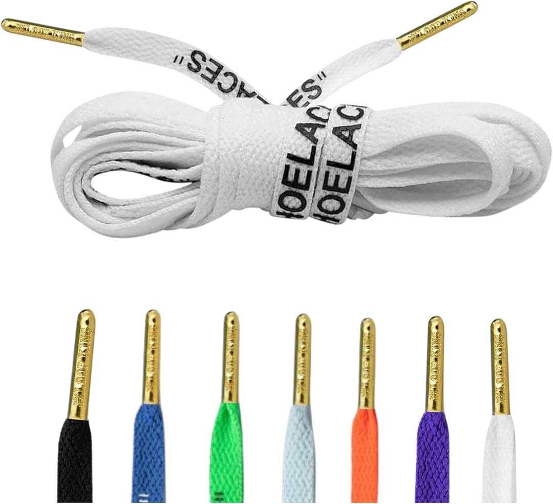 Loop King Laces 1 Pair Off White Style Shoe Laces with Gold Tips