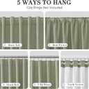 Joywell Linen 100% Blackout Curtains 120 Inches Length Long,Back Tab,Hook Belt,Thermal Insulated Pinch Pleated Solid Drapes for Bedroom with Hooks High Ceiling Length(2 Panels,52 x 120,Sage Green)