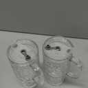 18oz Glass Tumbler with Handle and Lid, 2 Pack Iced Coffee Cups with Straw, Thicked Wall Glass Mug for Cold & Hot Water, Travel Car Cup for Smoothies, Tea, and Juice