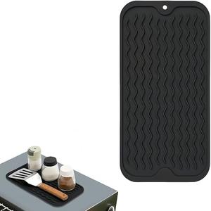 Geban 12 x 6" Silicone Griddle Mat for Blackstone Grill, Heat Resistant BBQ Tool Mat for Outdoor Grilling, Camping Cooking, Griddle Grill Accessories (Black) 3 PACK