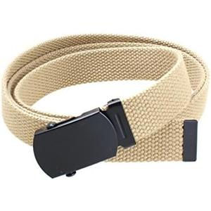 Proper Materials Kids Canvas Web Belt Flat Black Buckle/Tip Solid Color 44" Long 1" Wide - Cut Excess Length For Perfect Fit