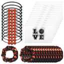 Hicarer 36 Pieces Basketball Team Gifts Set Includes 12 Basketball Charm Bracelets 12 Pouch Small Portable Travel Makeup Bag 12 Scrunchies Elastic Hair Ties for Women Men Team