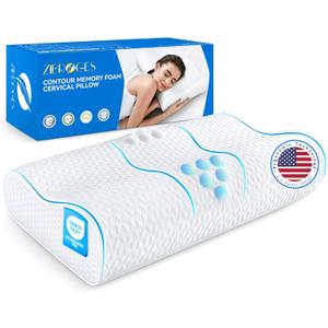 Sandwich Cervical Neck Pillow Queen Size - Dynamic Memory Foam Pillow for Neck Shoulder Pain Relief, Ergonomic Adjustable Contour Bed Pillow for Side, Back & Stomach Sleepers CertiPUR-US (Queen Size 23.6"L x 14.2"W)