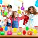 Jumbo Easter Eggs Filled with LED Puffer Balls, 8-Pack Light-Up Squeeze Stress Relief Toys for Kids, Easter Egg Hunt Fillers Treats Easter Basket Stuffers for Kid Toddler Boys Girls