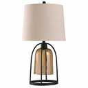StyleCraft Malvern Industrial Table Lamp - Amber / Black 30.5 in x 16 in