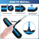 20" Wide Pool Brush Head, Heavy Duty Pool Cleaning Brush with 12-Rows Soft Bristles, Inground/Above Ground Pool Brushes with Curved Ends, Safe for Vinyl Liner