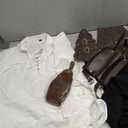 Men's Renaissance Costume Halloween Medieval Pirate Shirt Ankle Banded Pants Viking Belt Accessories, 7Pcs, L