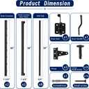 38" H x 48" W Steel Deck Gate Kit with Hinges and Latch Cuttable Outdoor Gate for Deck, Patio, Yard and Residential Garden