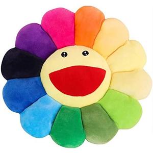 TEFU Flower Plush Pillow, Sunflower Pillow Soft & Comfortable Sunflower Cushion Colorful Sun Flower Plush Toy Home Bedroom Shop Restaurant Decor (Colorful,16.5in/42cm)