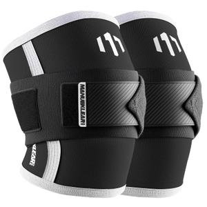 MANUEKLEAR Adjustable Compression Elbow Wraps for Weightlifting(1 Pair), Elbow Sleeves Weightlifting Men with Compression Band, 5mm Neoprene Elbow Strap for Weight Lifting and Bench Press (Obsidian Black)