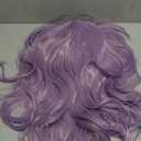 IMISSU 28 Inch/70cm Long Hair Water Wavy Wigs with Bangs Cosplay Costume Wig (Purple)