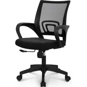 NEO CHAIR Office Desk Computer Chair Ergonomic Mesh Gaming Cushion Seat with Comfy Lumbar Mid Back Support Adjustable Height Swivel Rolling Wheels for Home Task (Mesh Black)