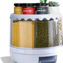 Grain Dispenser, 360 Rotating Storage Container, 6 Grid Food Dispenser with Storage Sealed Lid, Rice Dispenser for Kitchen Grains, Beans, Rice