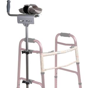 MABIS Walker Platform Attachment With Adjustable Padded Cuff, No Tools Needed, Attaches to Most Walkers, FSA and HSA Eligible, Made of Lightweight Aluminum, Silver