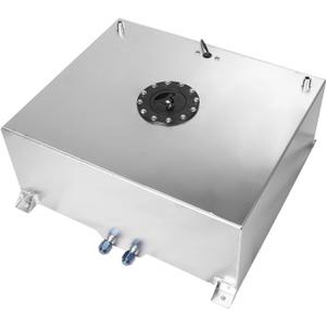 20 Gallon Fuel Cell Aluminum Polished with Cap Level Sender Silver