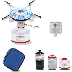 Caudblor Camping Stove with Butane Adapter - Lightweight Backpacking Stove for Hiking & Travel