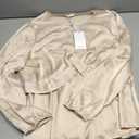 Satin Champagne  Blouse with Cross Front Evening Top , 2XL