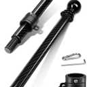 6FT Carbon Fiber Flag Pole for Outside House Black Outdoor Flagpole Heavy Duty, Never Rust, 360 Rotating Flag Rings & 304 Stainless Carabiners Included (72 Inch, Diameter 1 Inch)
