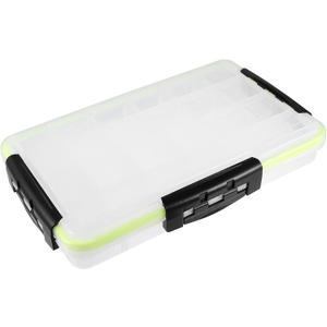 Sided Lock Catch Bait Storage Box Removable Dividers Large White Fishing Accessories Organizer for Lures Hooks and Tackle Lightweight and Design Pack of 4, Tackle Trays, White, Black, Green
