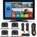 4K RV Backup Camera System, 10.1 in Touchscreen, 4 Wired Cameras