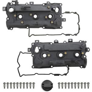 MITZONE Engine Valve Cover Kit Left & Right with Gasket & Bolts Compatible with 2009-2014 Nissan Murano Quest 3.5L Replace# 13264-JP01A 13264-JP01B