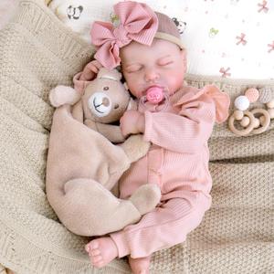 Aori Lifelike Reborn Baby Dolls - 20-Inch Realistic Newborn Real Life Baby Girl Doll with Poseable Limbs and Feeding Kit, Set for Kids 3+ (Pink Sleeping)