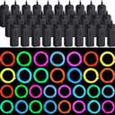 30 Set EL Wire Portable Neon Light with Strip 6.6 ft Cuttable Glowing LED Rope Lights Battery Powered Electroluminescent Wire for Glow in The Dark Costume DIY Halloween Party Decor, 10 Colors