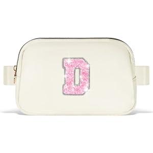 Uygafly Gifts for Girls Teens Kids - Birthday Gifts for Daughter Sister Her,Teen Girl Essentials,Travel Essentials,Cute Teen Trendy Stuff Waist Packs Belt Bag Crossbody Bag | Cream,Initial S