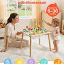 VEVOR Montessori Activity Table for Toddler 1-3 Years Old, 13 in 1 Wooden Learn Activity Desk, Baby Play Table for Boys & Girls Aged 6+ Months, Great Birthday, Christmas, Children's Day Present