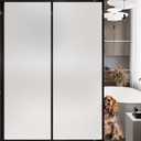 Window Privacy, Removable Glass Door Privacy Film, Suitable for Bathrooms, Offices, Static Cling Decorative Film, Reusable Window Stickers (White, 45.2 x 157.4 inch)