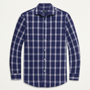 Double Pump Mens Button Down Long Sleeve Shirts Regular Fit Dress Shirts Business Casual Plaid Shirts-(19TC04-L)