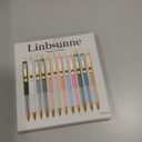 Linbsunne Ballpoint Pens Black Medium Point 1mm Pen with Super Soft Grip Ball Point Pen for Men Women Retractable Pens (gold-12 pcs)