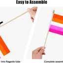 2 x 12Pcs Small Sunset Lesbian Pride Stick Flags on Wooden Stick Mini LGBT Gay Flag Hand Held Flag Decorations,5x8 Inch