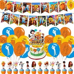 Cartoon Loraxs Party Decorations, Loraxs Birthday Party Supplies Includes Banner- Cake Topper - 24 Cupcake Toppers - 18 Balloons