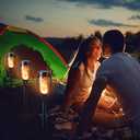 Toodour Solar Halloween Lights Outdoor, 6 Pack LED Torch Lights Flickering Flame, Waterproof Solar Outdoor Light - Landscape Decoration Lighting for Garden, Lawn, Yard, Halloween Decorations