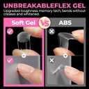 UNA GELLA Short Square Nail Tips 504PCS Pre Etched Extra Short Soft Gel Fake Nails Tips for Women DIY Squoval Press On Nails Extension French Style Salon Full Cover Acrylic Tips 12 Sizes