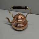 DEMMEX 1mm Thick Hammered Copper Tea Pot Kettle Stovetop Teapot, 1.6-Quart