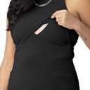 Kindred Bravely Ribbed Racerback Nursing Tank Top | Women's Sleeveless Breastfeeding Shirt (Medium, Black)