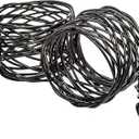 Godinger Napkin Ring, Wedding Decor, Table Decor, Black Nest, Set of 4